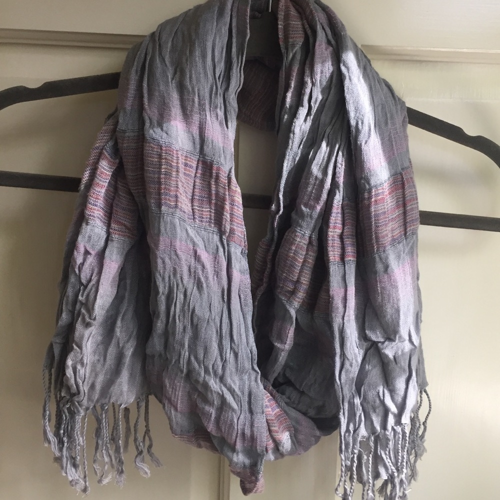 Cottony Boho Scarf with Subtle Stripes